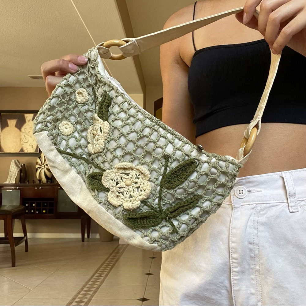 vintage crochet mini purse